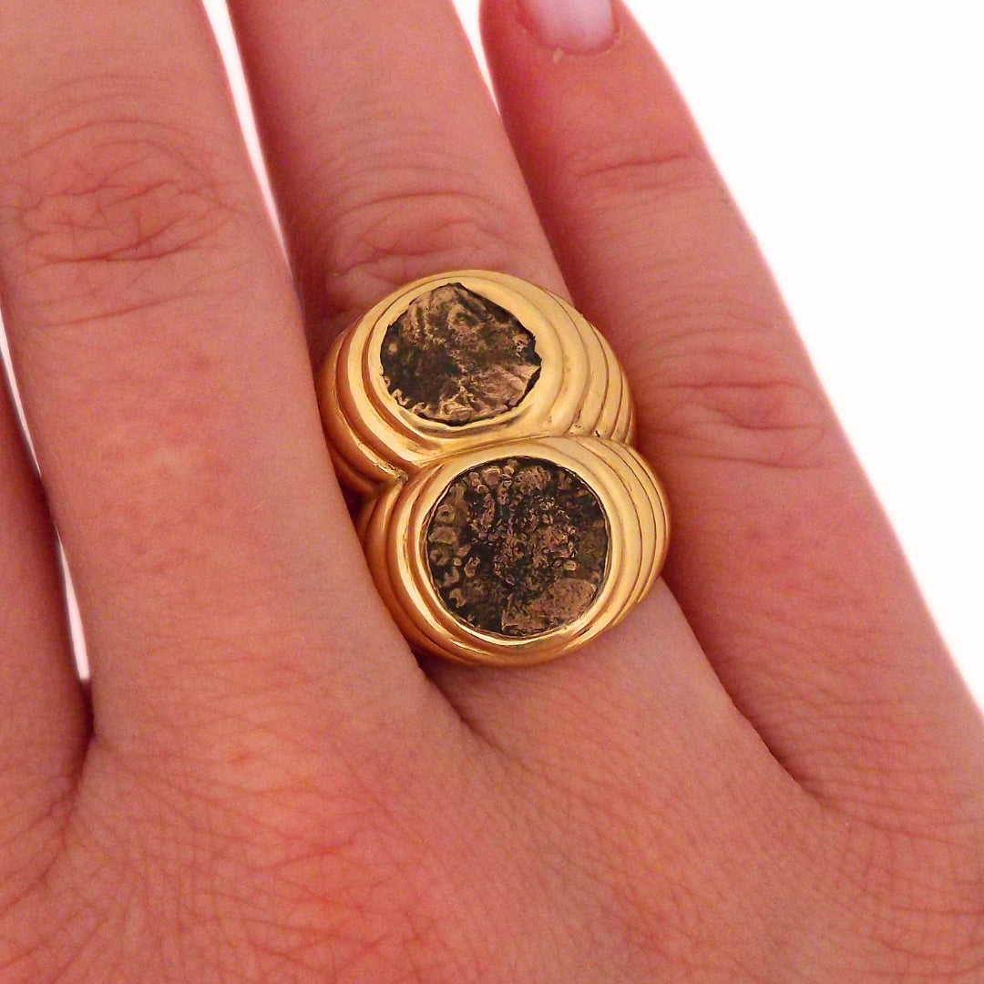 Bulgari 18K Double Monete Ring