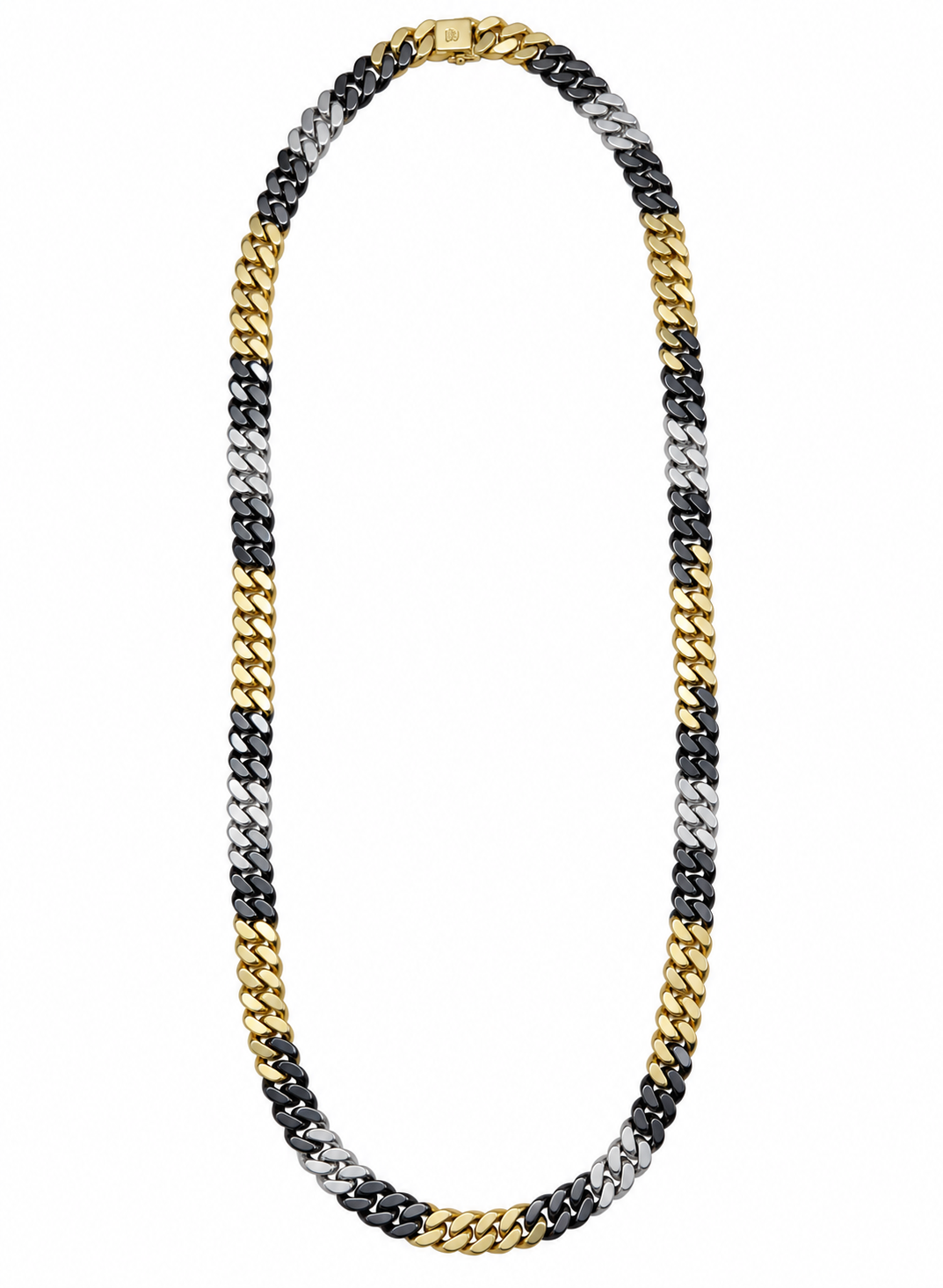Bulgari 18K Yellow & Blackened Gold Diamond Chain Necklace