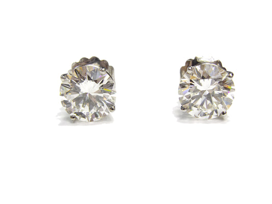 Gold 3.53ct and 3.50ct Diamond Stud Earrings