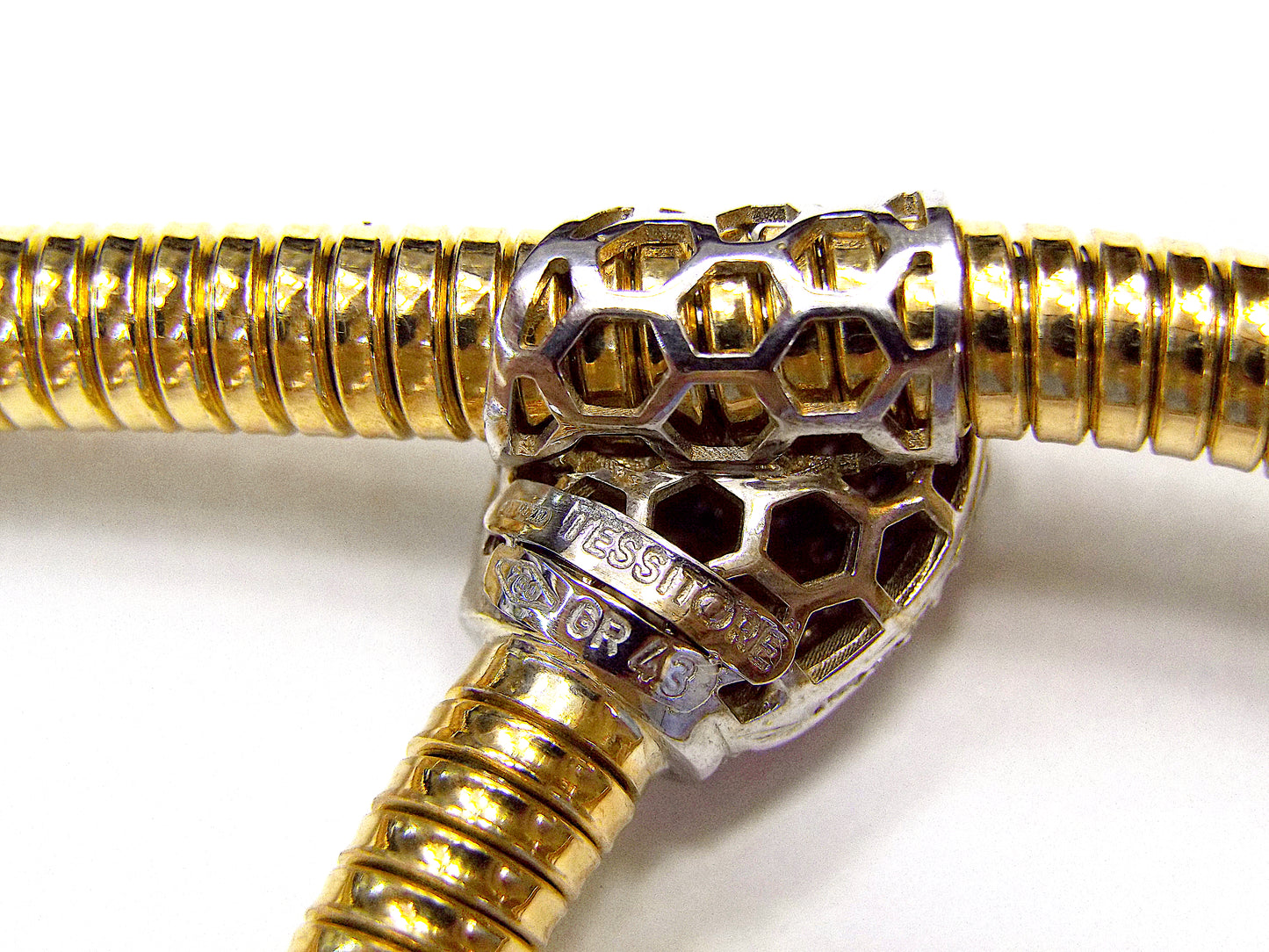 Tessitore Gold Diamond Snake Slider Necklace