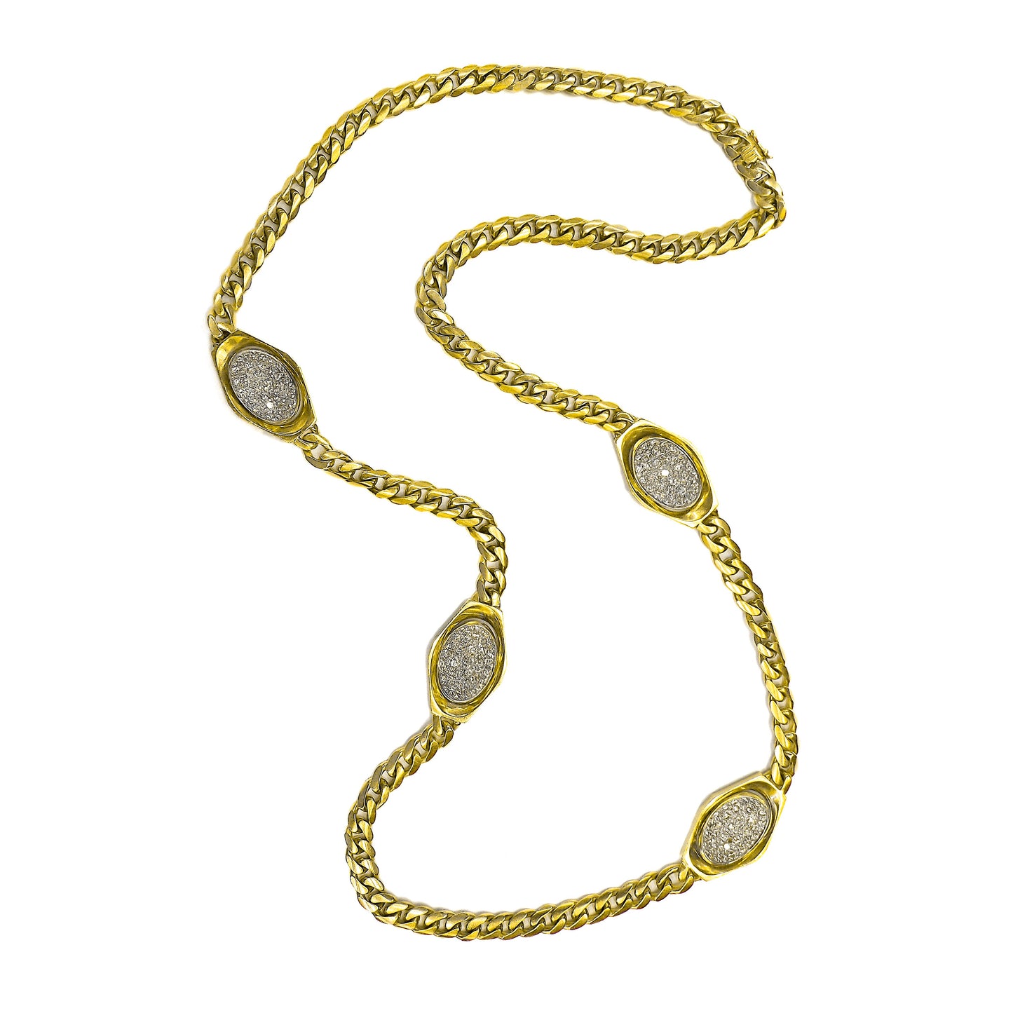 Bulgari Gold Diamond Long Chain Necklace