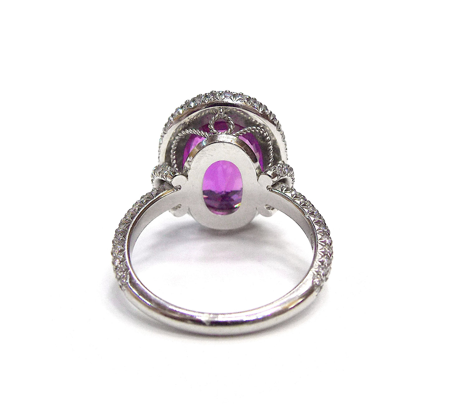 Pink Sapphire Diamond Ring GIA