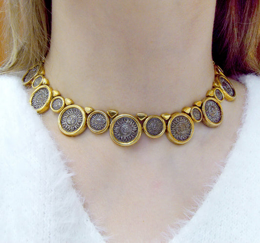 Marina B Soleil Silver Coin Necklace