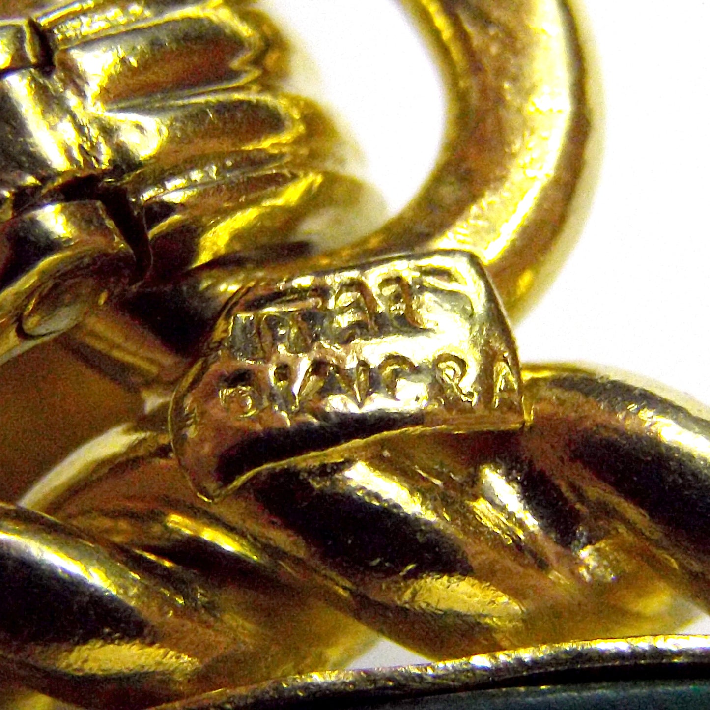 Van Cleef & Arpels Gold Malachite Gemini Pendant Necklace