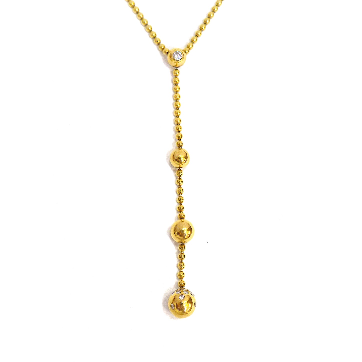 Cartier Yellow Gold Diamond 'Draperie De Decollete' Lariat Necklace