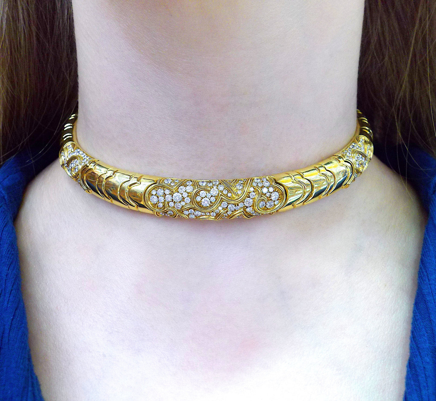 Marina B Gold Diamond 'Onda' Choker Necklace