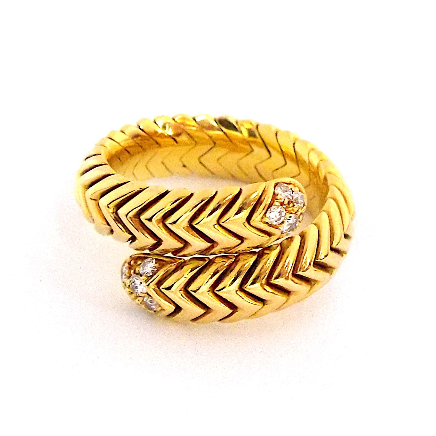 Bulgari Spiga 18K Yellow Gold Diamond Ring