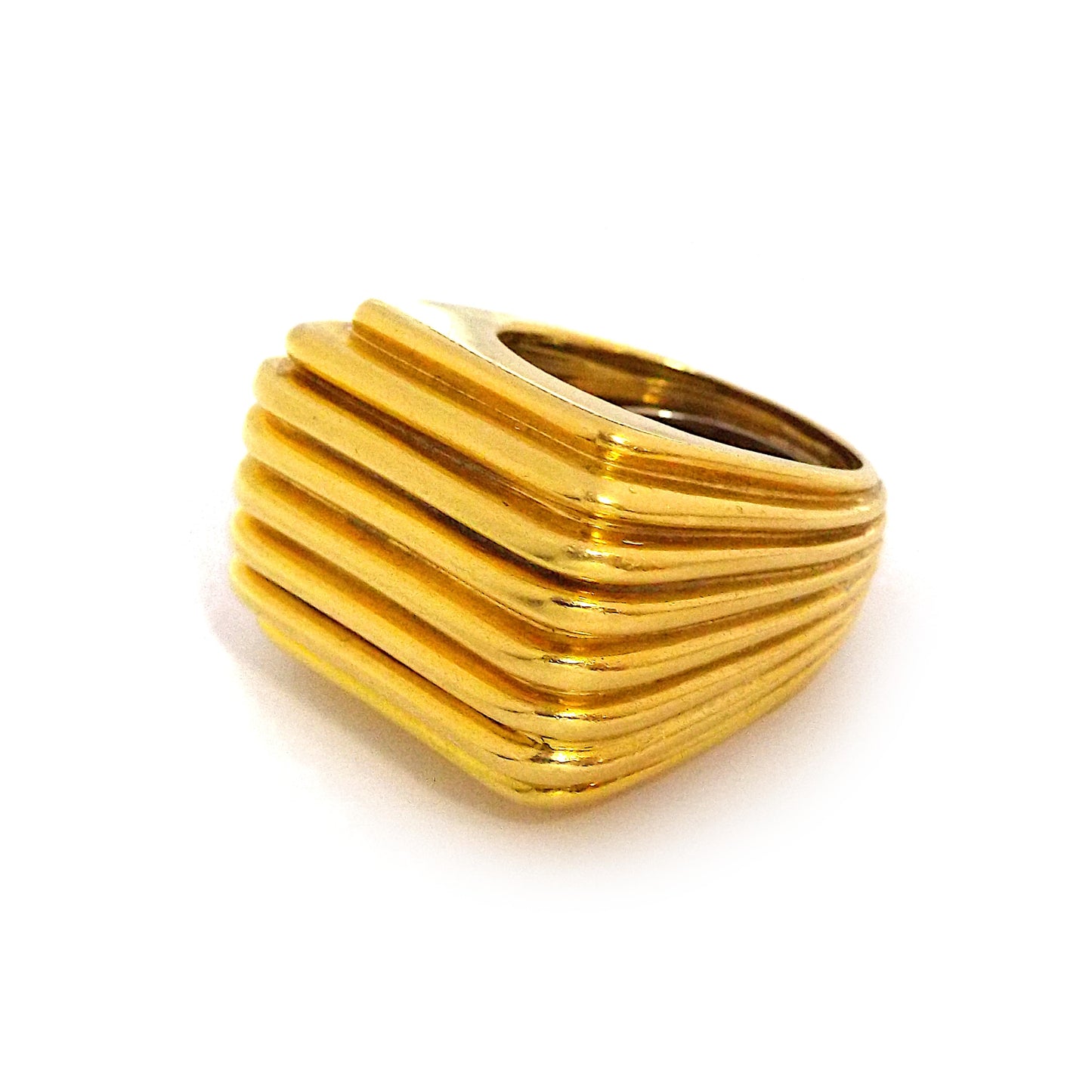 David Webb 18K Yellow Gold Radiator Ring