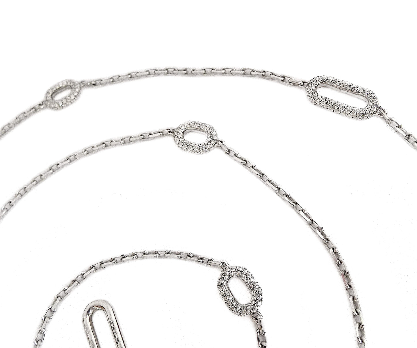 Crivelli 18K White Gold Diamond Long Chain Necklace