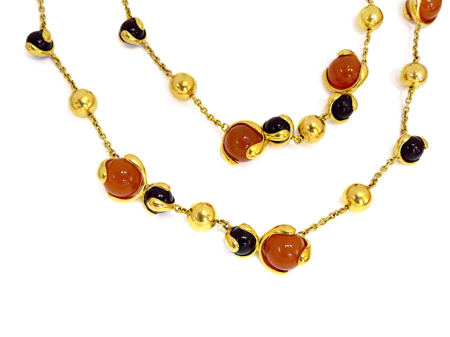 Marina B 18K Gold Carnelian Onyx 'Cardan' Chain Necklace