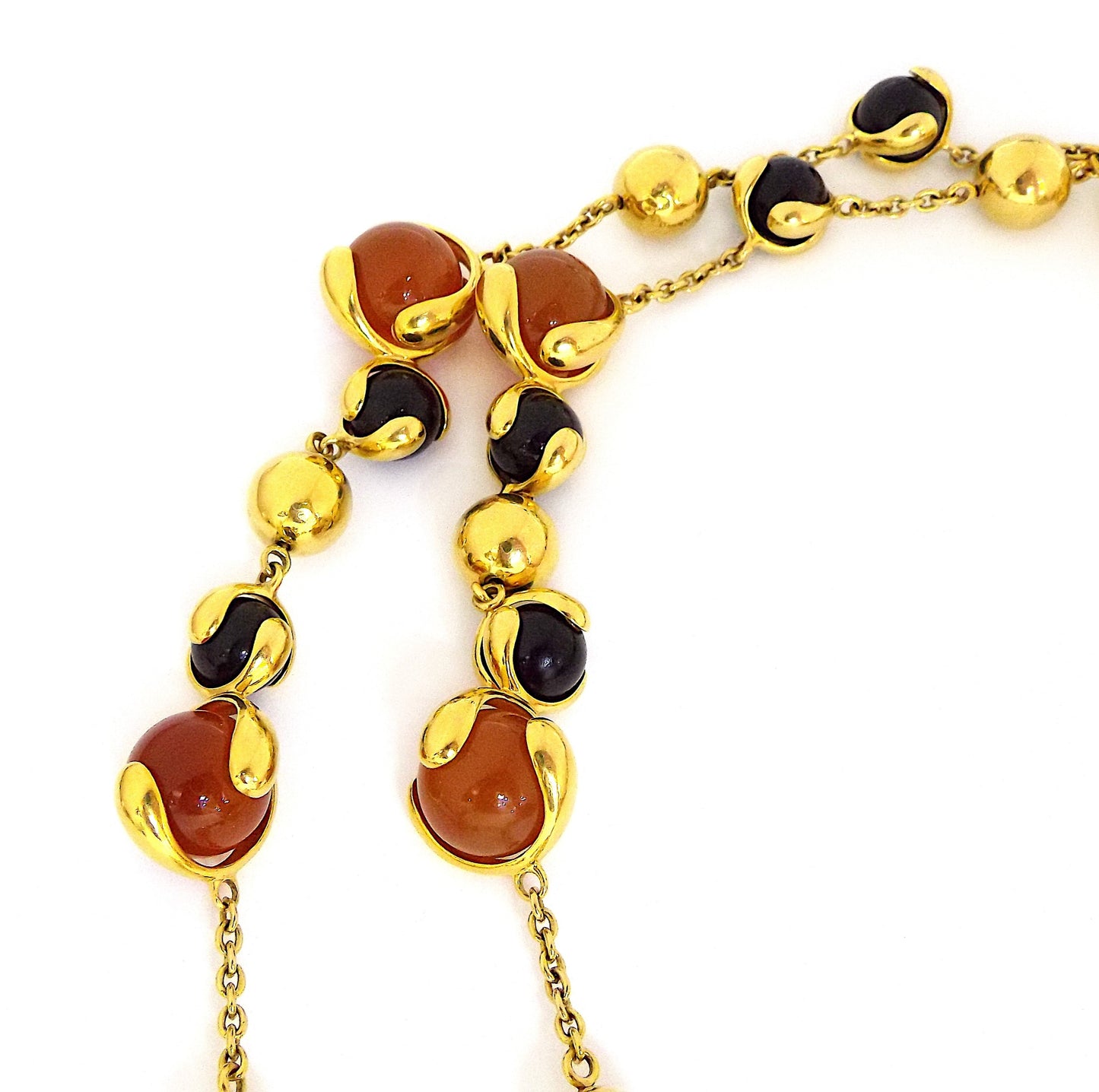 Marina B 18K Gold Carnelian Onyx 'Cardan' Chain Necklace