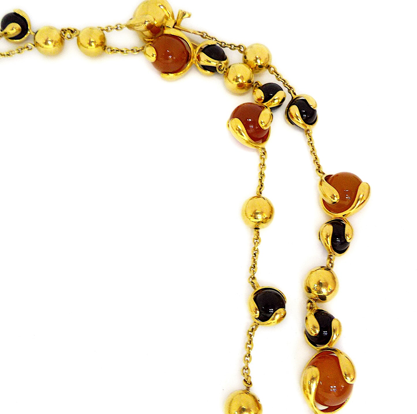 Marina B 18K Gold Carnelian Onyx 'Cardan' Chain Necklace