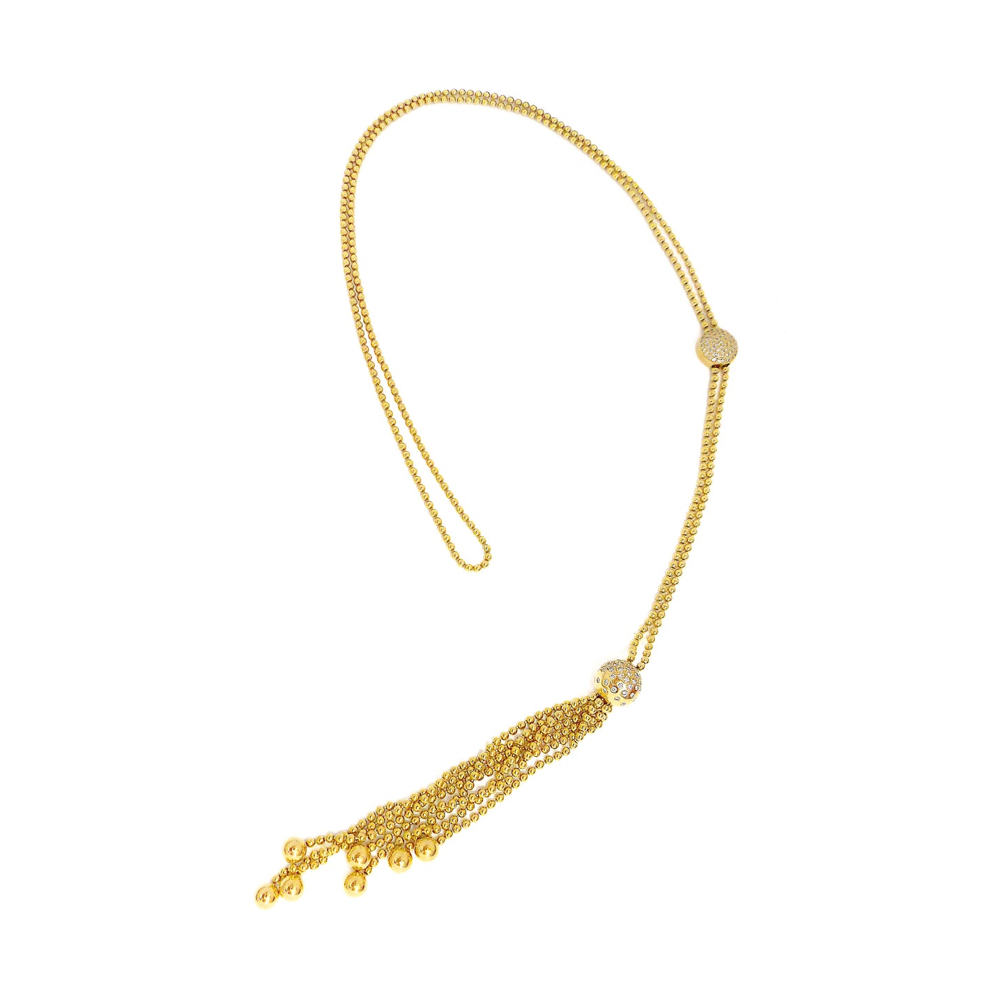 Cartier 'Draperie' 18K Gold Diamond Tassel Lariat Necklace