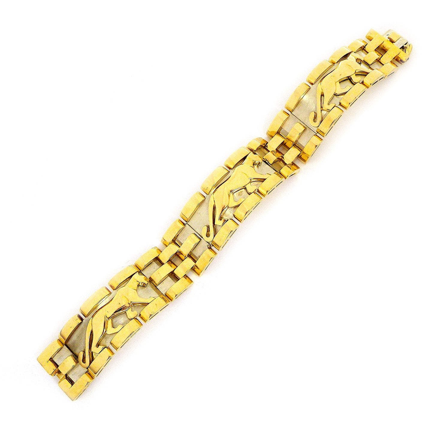 CARTIER BI-COLORED GOLD 'PANTHÈRE DE CARTIER' BRACELET