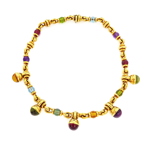 Bvlgari 18K Yellow Gold Multi-Gem Necklace