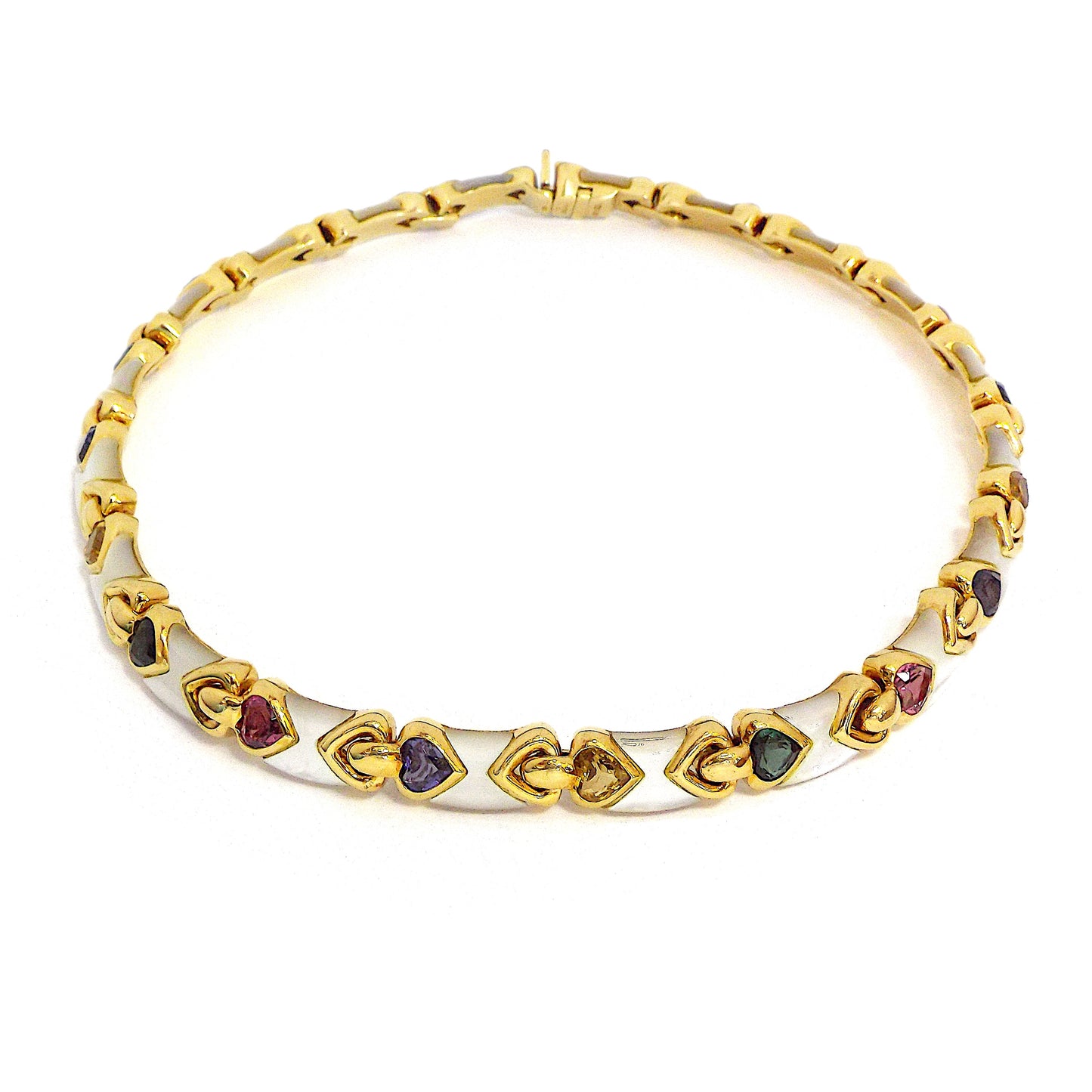 Bvlgari 18K Yellow Gold Mother-of-Pearl Multi-Gem Necklace