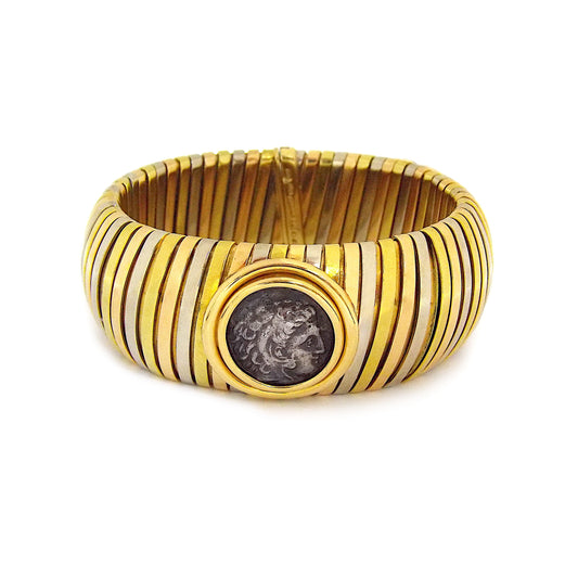 Bulgari Three-Color Gold and Ancient Coin 'Monete' Bracelet