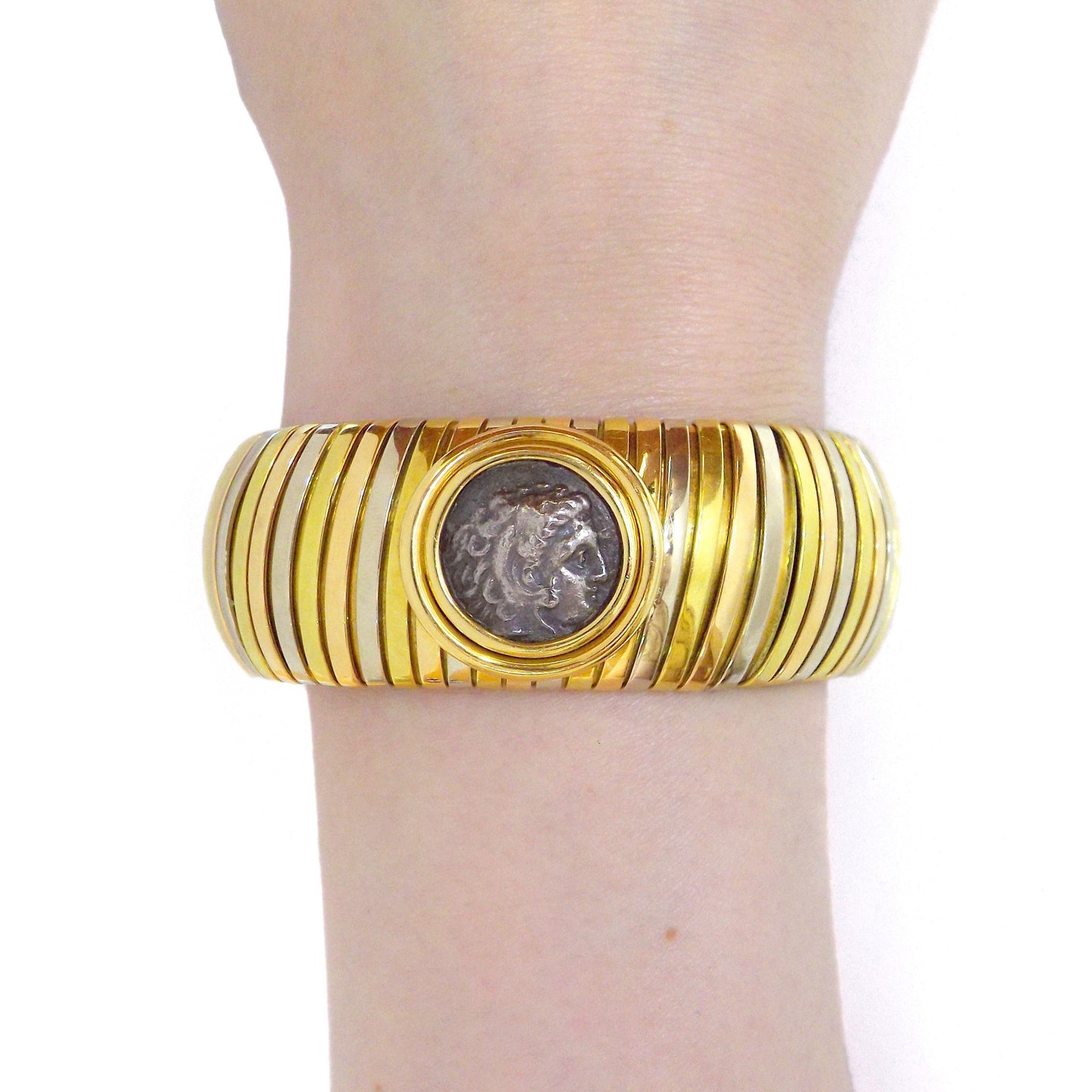 Bulgari Three-Color Gold and Ancient Coin 'Monete' Bracelet