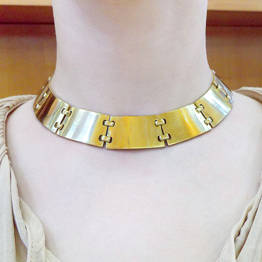 Hermes 18K Yellow Gold Choker Necklace, Circa 1980