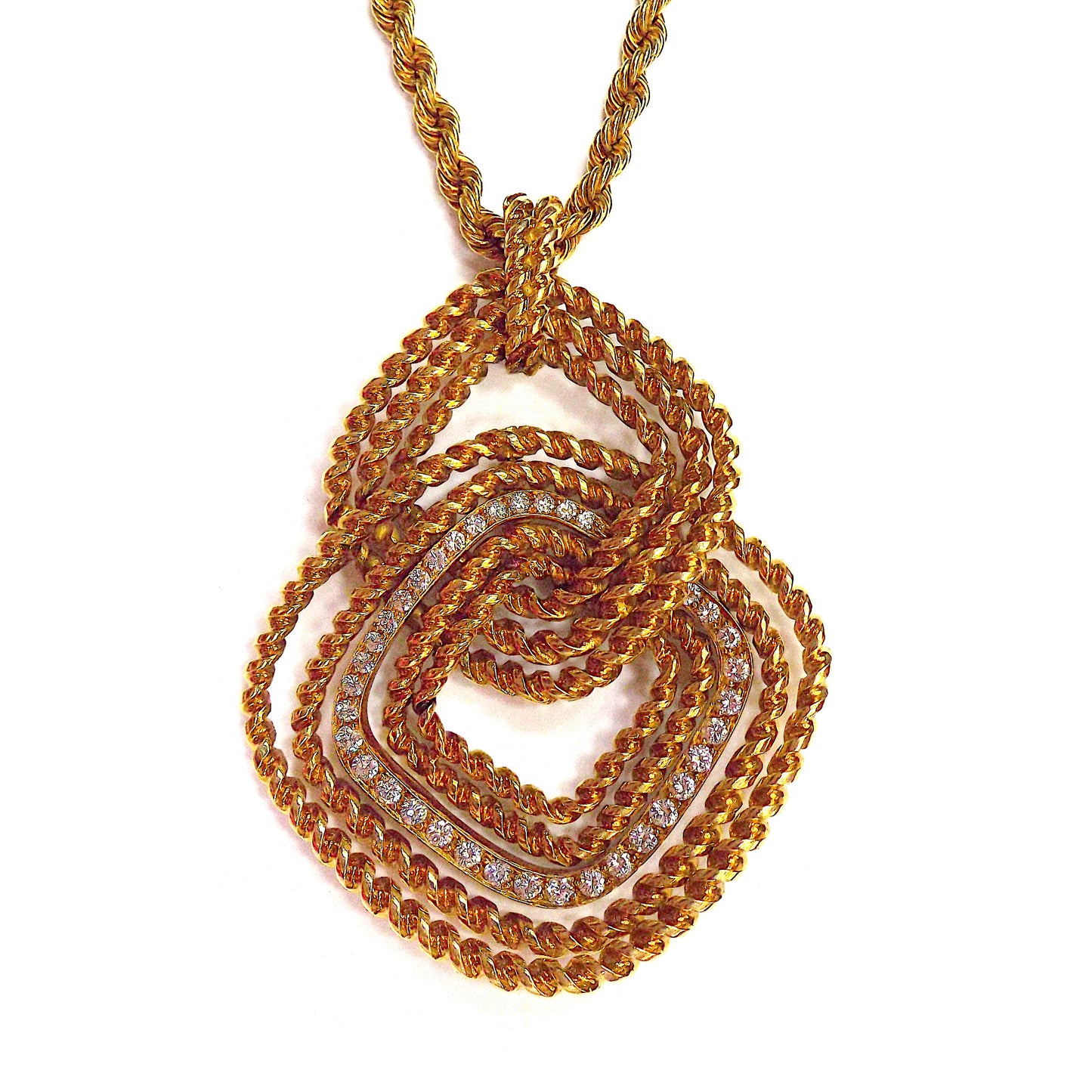 Van Cleef & Arpels Gold Diamond Pendant Necklace