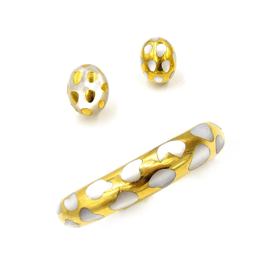 Tiffany & Co Angela Cummings Gold Mother-of-Pearl Bracelet Earrings Set