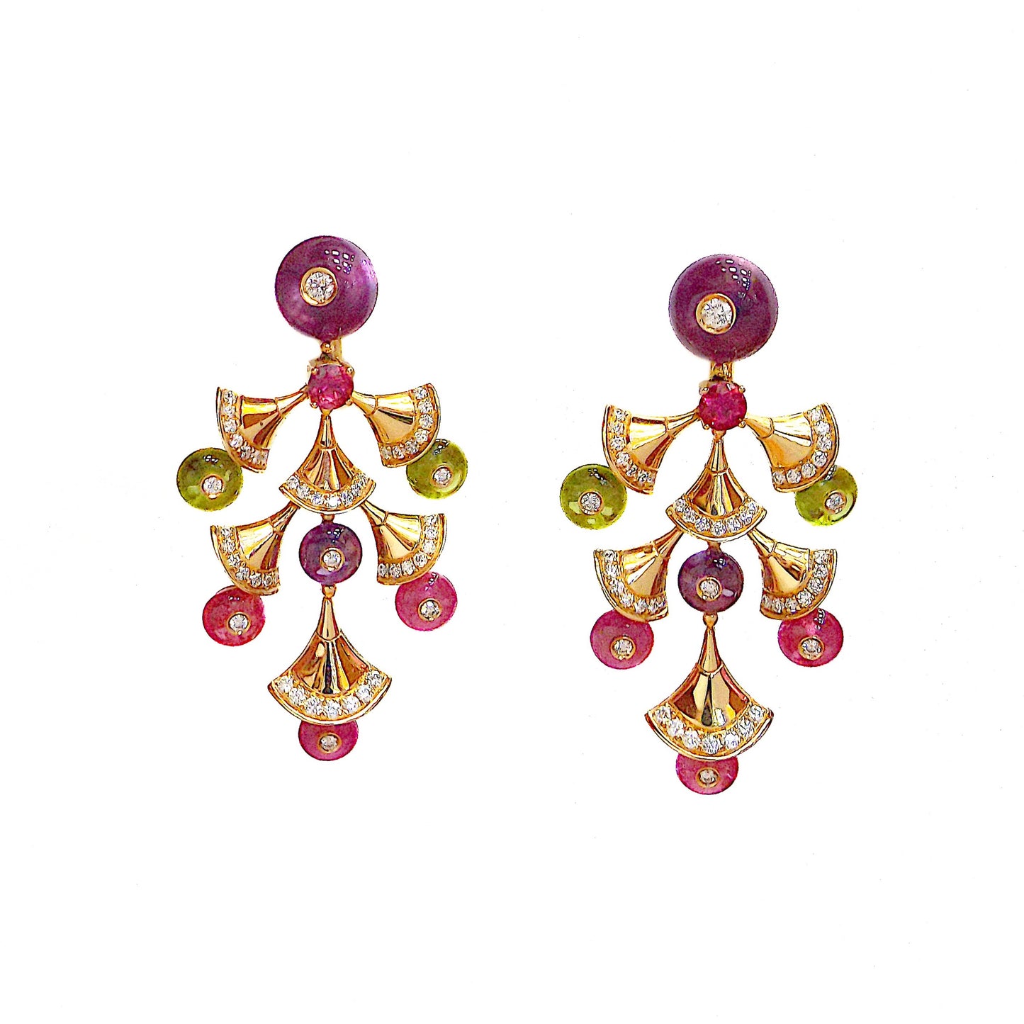 Bulgari Amethyst Tourmaline Peridot And Diamond ‘Divas’ Dream’ Earrings