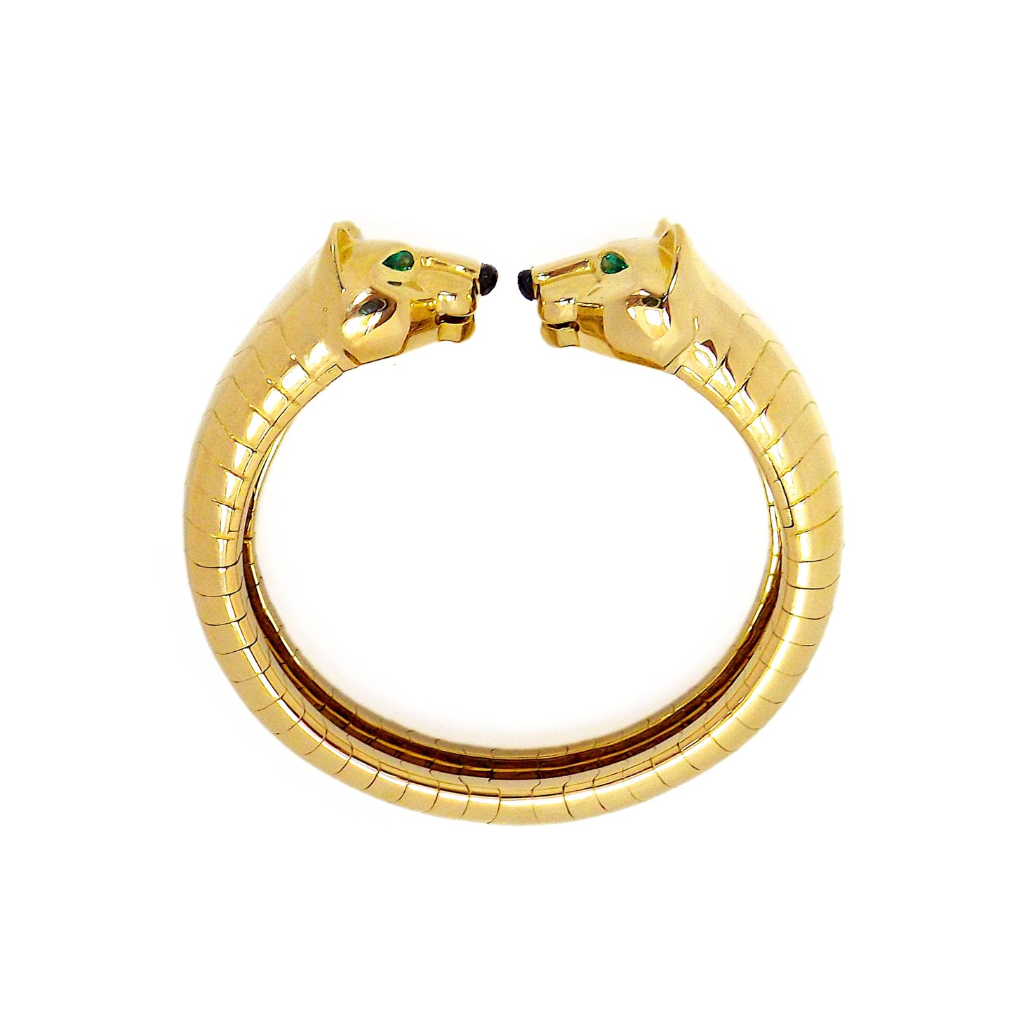 Cartier Emerald Onyx Gold 'PANTHÈRE' Cuff Bracelet