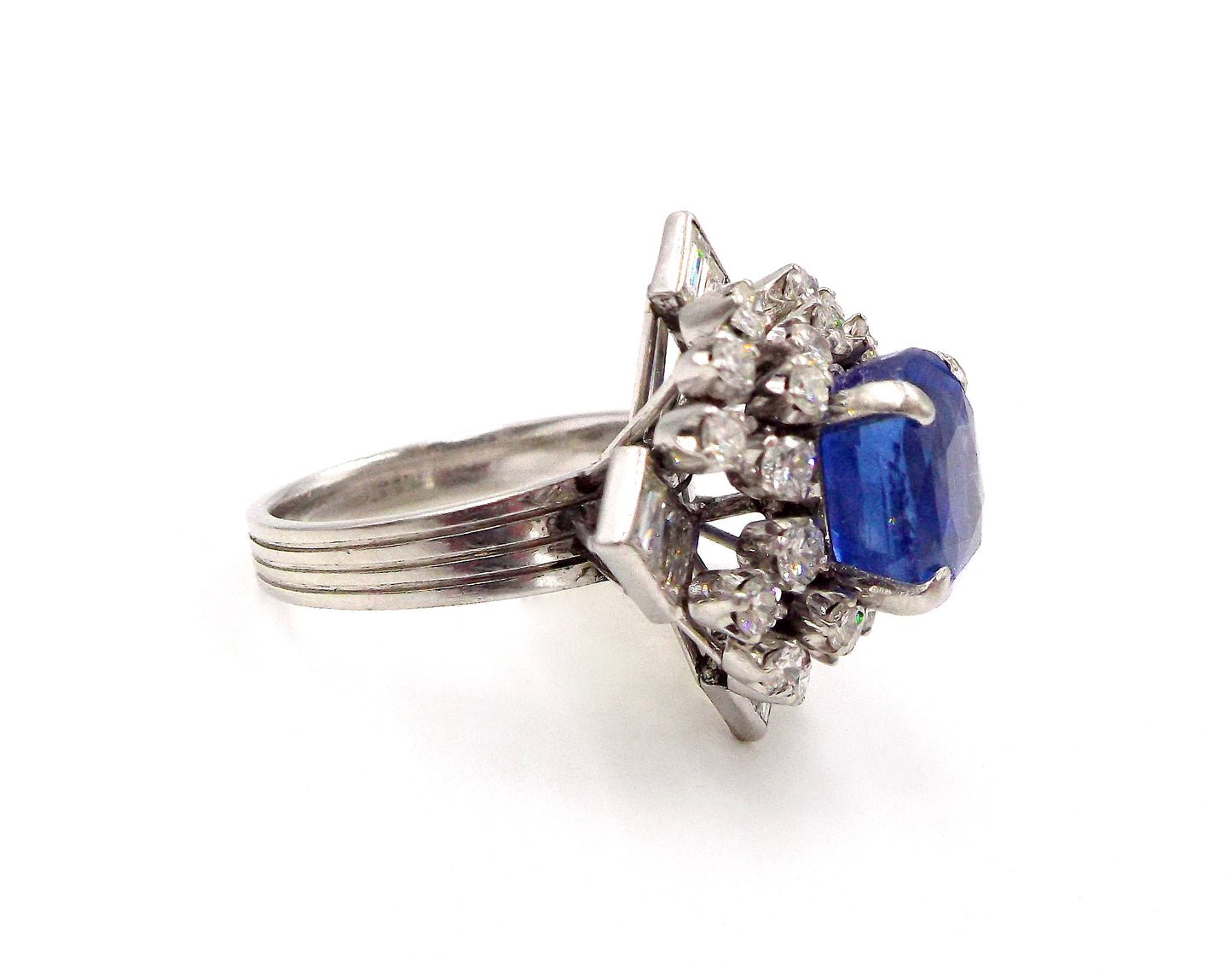 Platinum, Sapphire and Diamond Ring