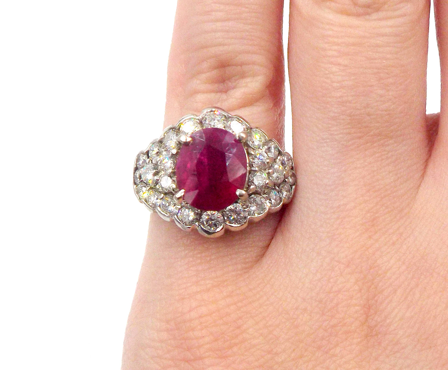 Ruby, Diamond, White Gold Ring