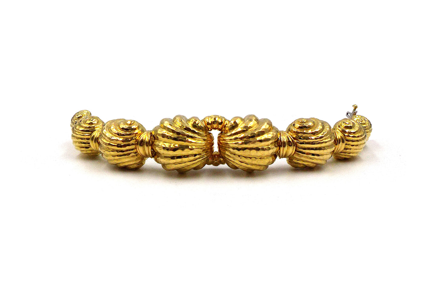 David Webb 18K Hammered Gold Escargot Bracelet