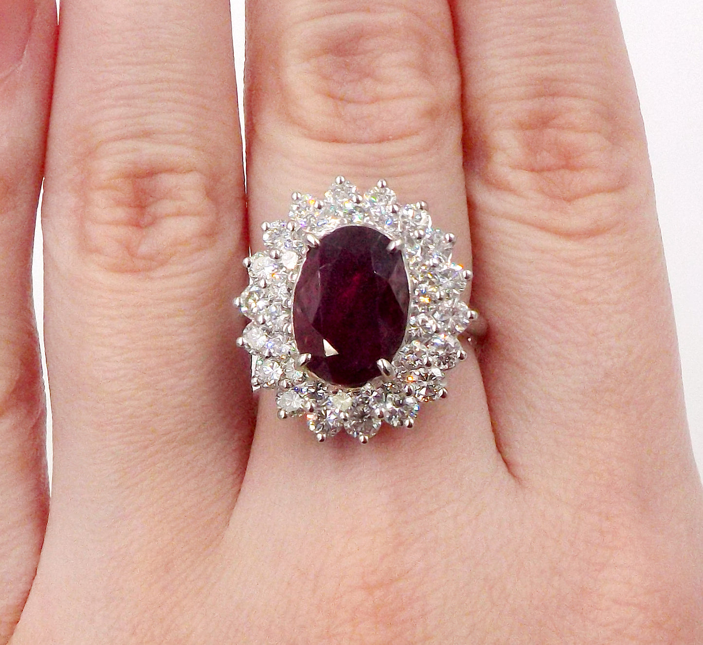 Platinum Ruby And Diamond Ring