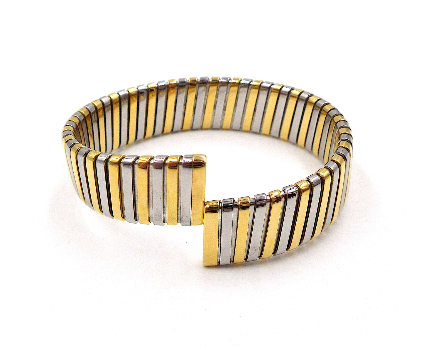 Bulgari Tubogas 18K Gold Flexible Cuff Bracelet