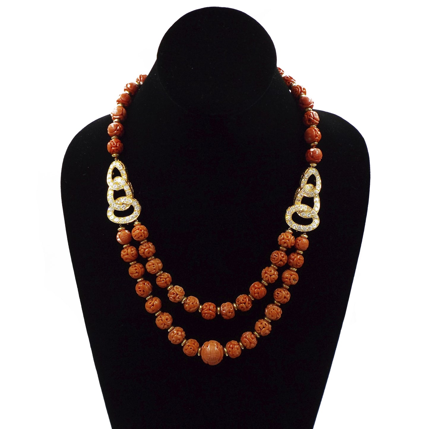 Van Cleef & Arpels Gold Coral Diamonds Necklace