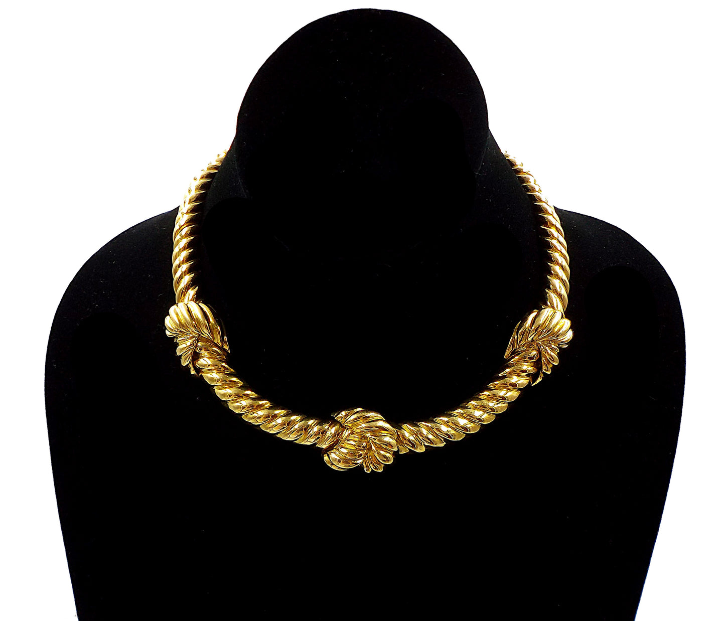 David Webb 18K Yellow Gold Knot Choker Necklace