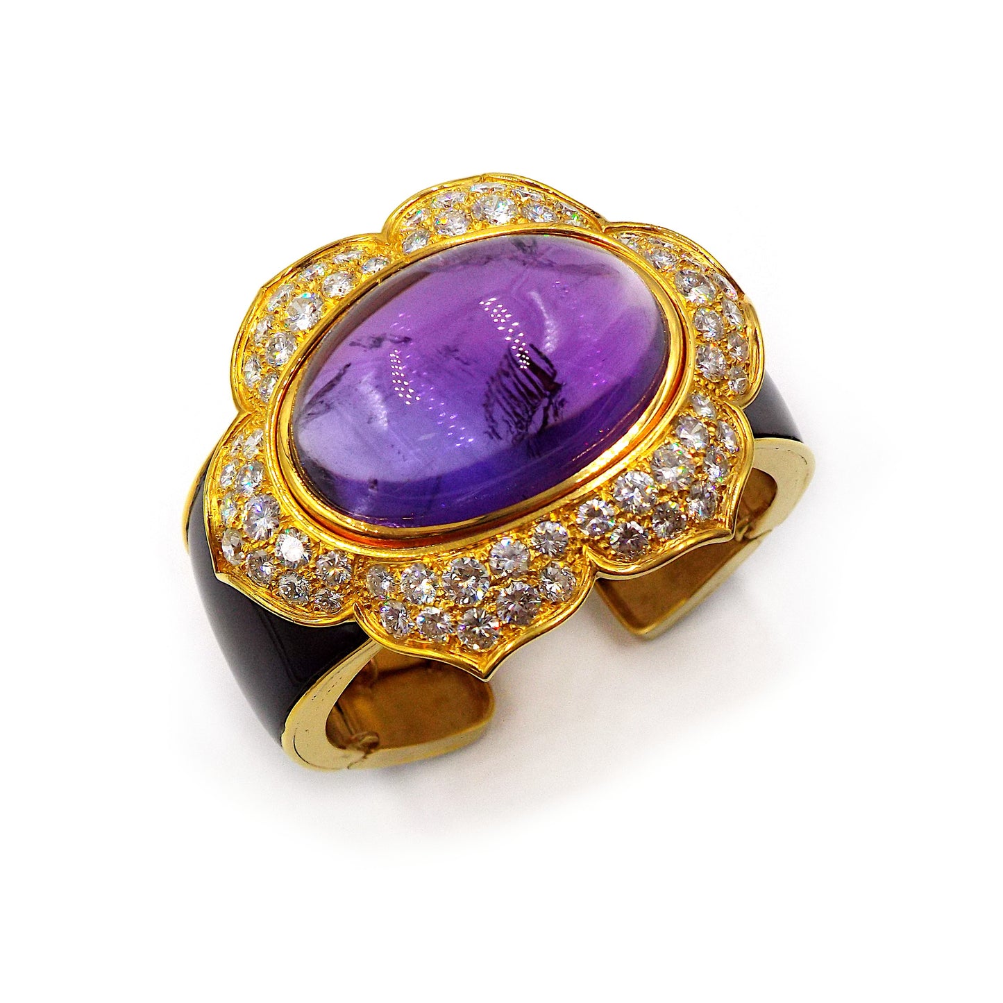 Amethyst Diamond Gold Bracelet