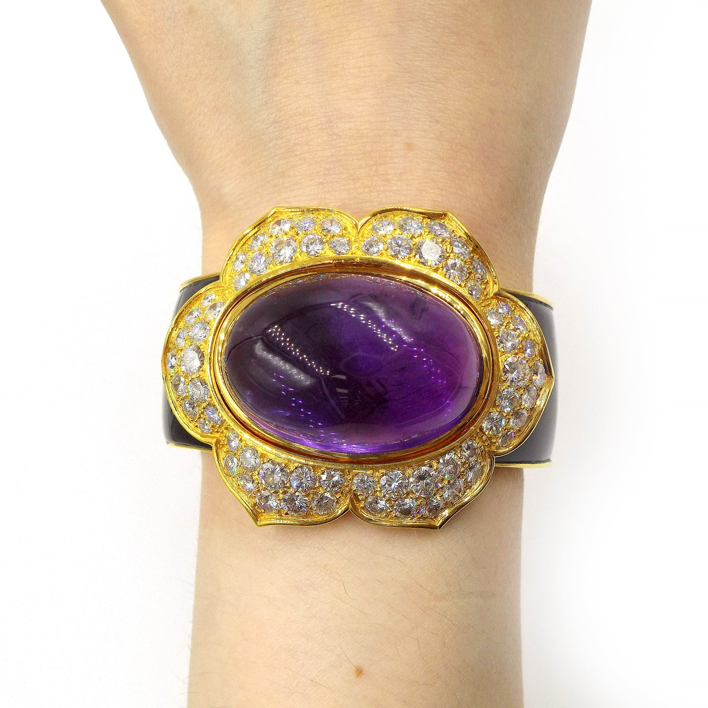 Amethyst Diamond Gold Bracelet