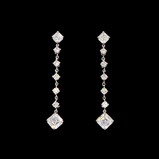 Platinum Diamond Drop Earrings