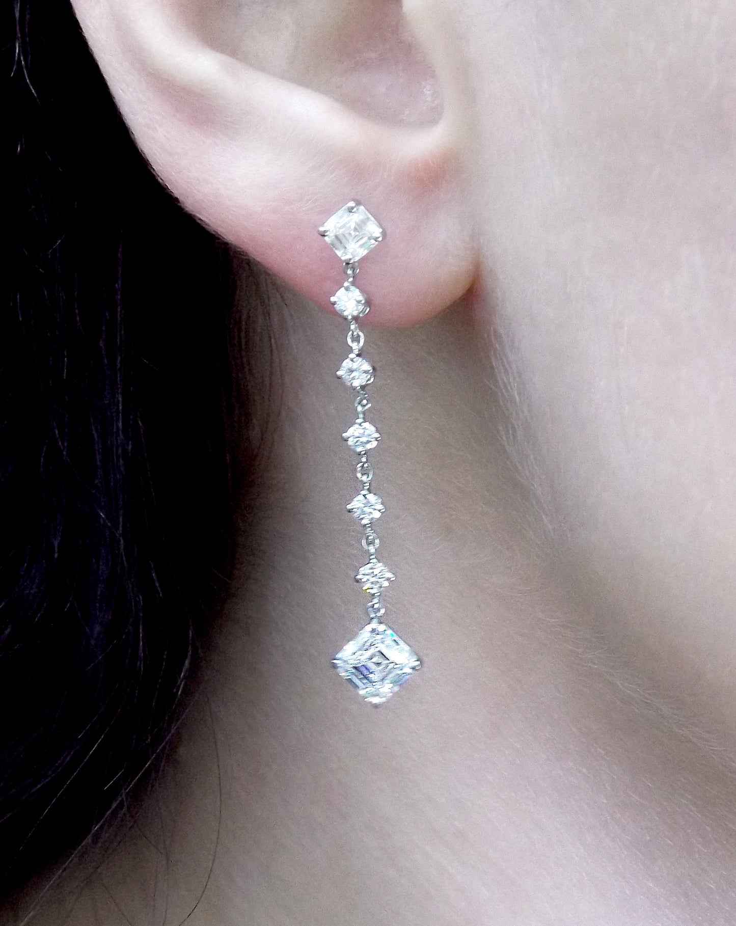 Platinum Diamond Drop Earrings