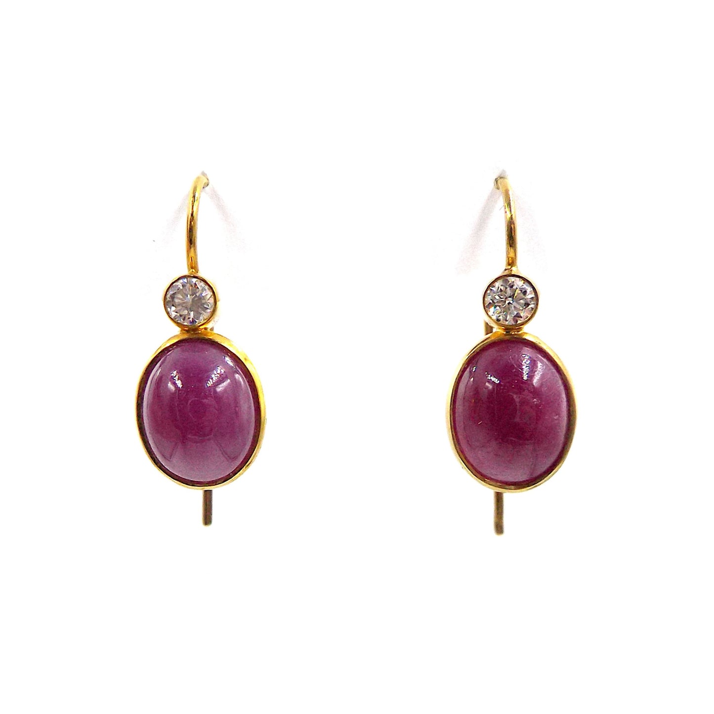 Everyday Gold Ruby Diamond Earrings