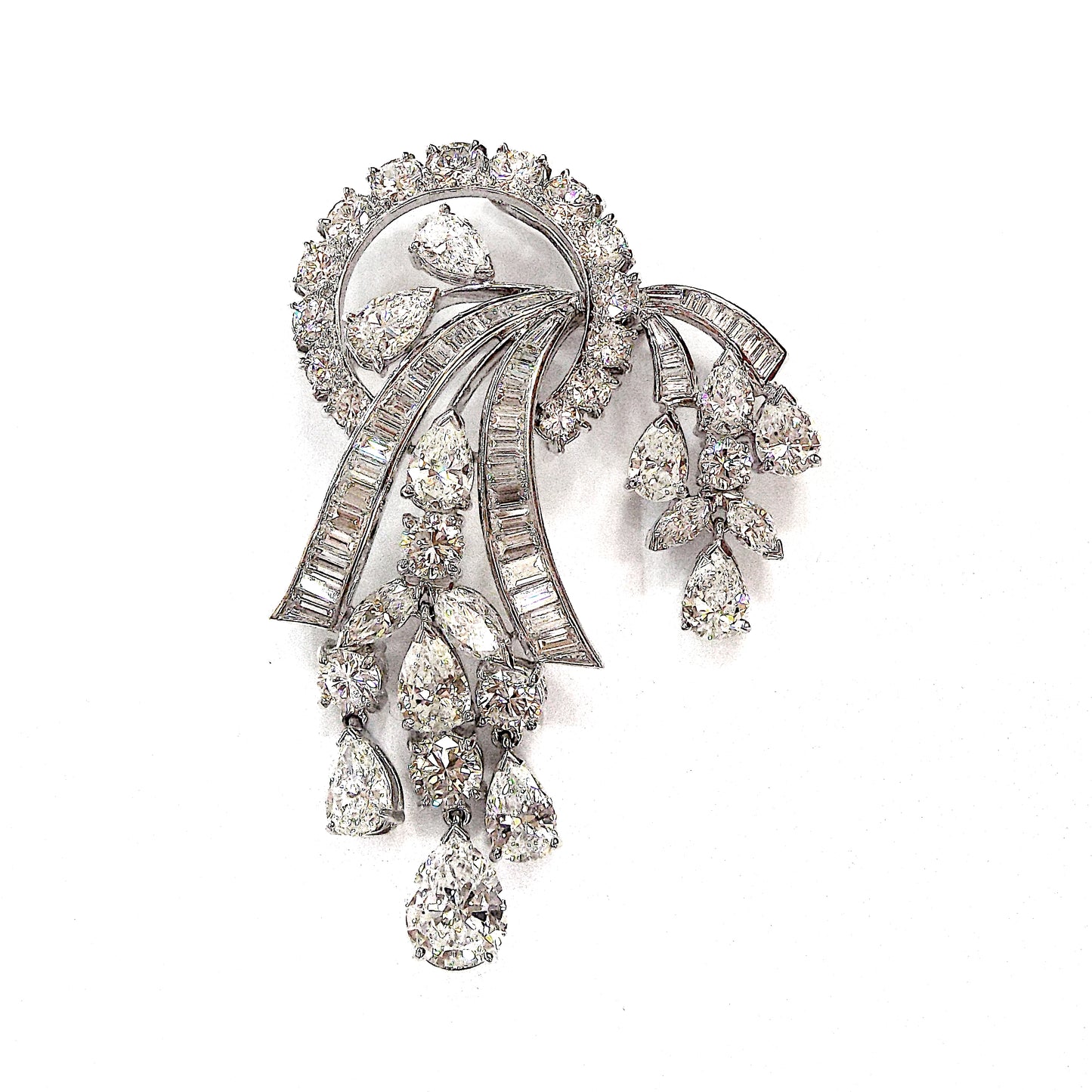 PLATINUM AND DIAMOND BROOCH