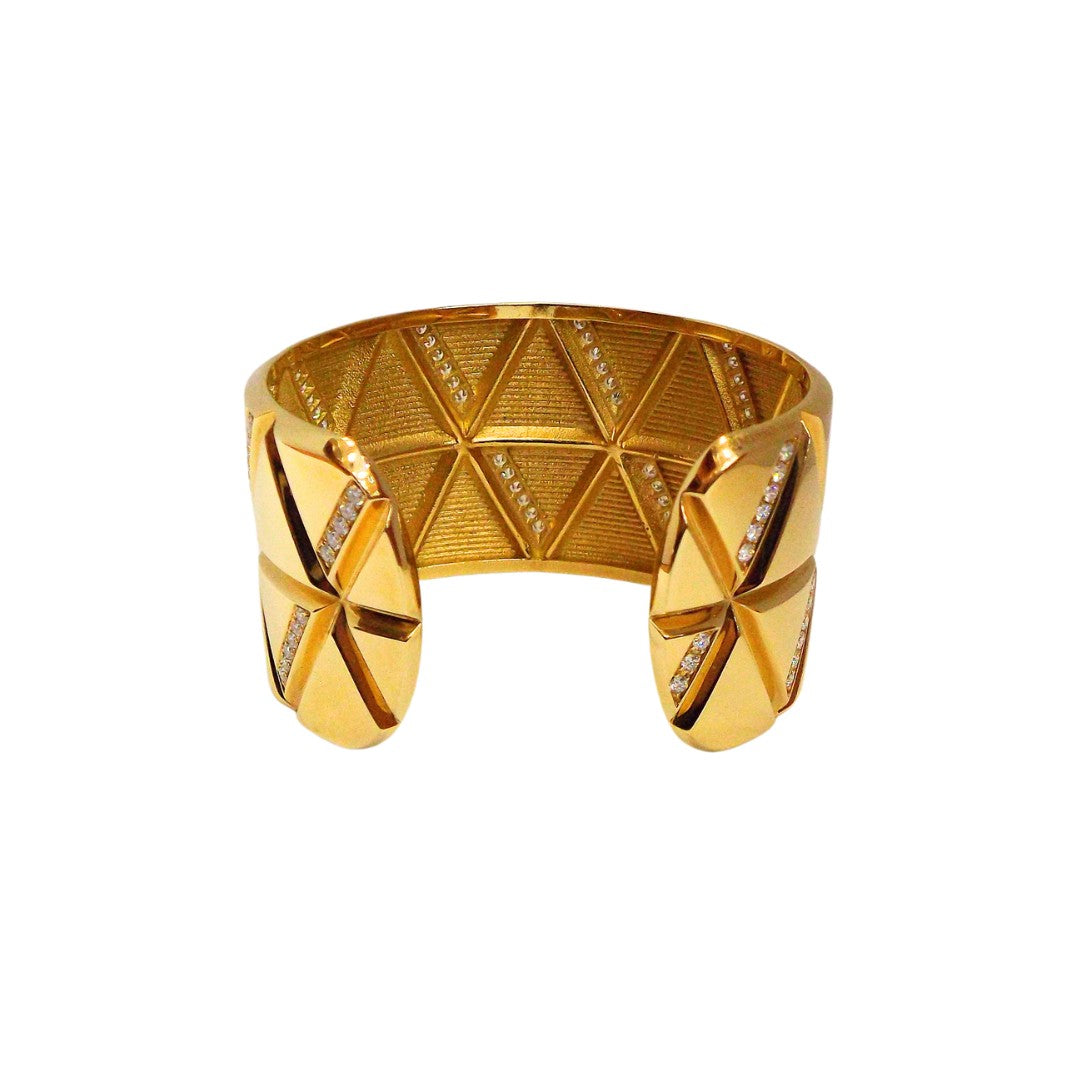 Marina B 18K Gold Diamond 'Triangolini' Cuff Bracelet