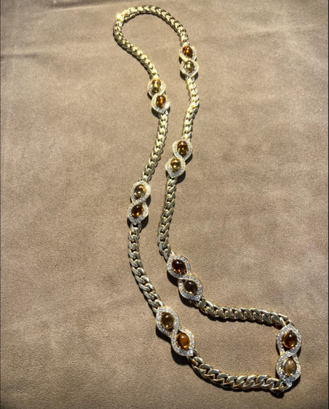 Bulgari 18K 'Toi et Moi' Sautoir Citrine Diamond Chain Necklace