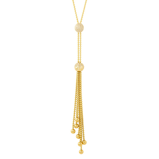 Cartier 'Draperie' 18K Gold Diamond Tassel Lariat Necklace